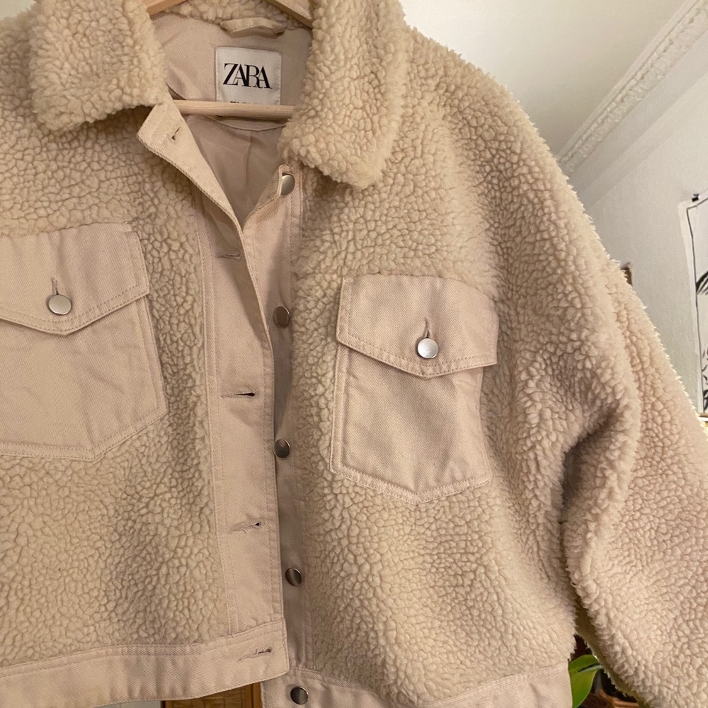 💓SOLD💓Zara faux shearling sherpa teddy jacket